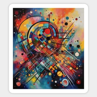 Colorful Music Geometric Abstract Painting Sticker